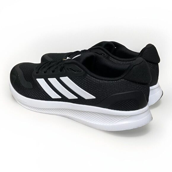 Adidas RUNFALCON 5 CLOUDFOAM Running Sneakers Shoes Black White Mens Size 12 New